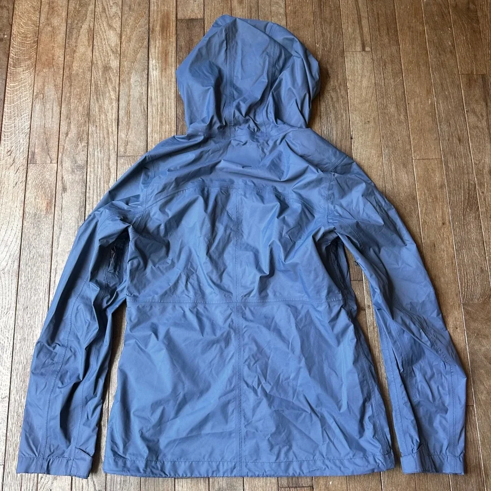 Merrell Rain Jacket Womens XS Hooded Full Zip Waterproof Ripstop Blue Hiking